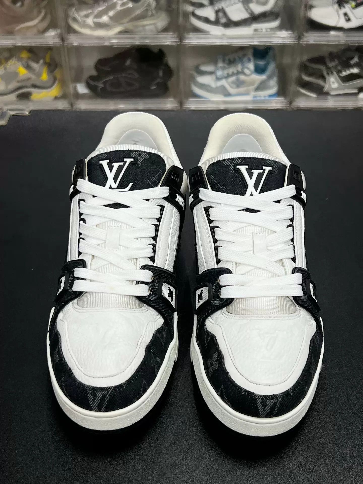 Louis Vuitton LV TRAINER Black White Denim UK7.5/41.5 24 Anti-Abrasion Size US 8.5 / EU 41-42 - 2 Thumbnail