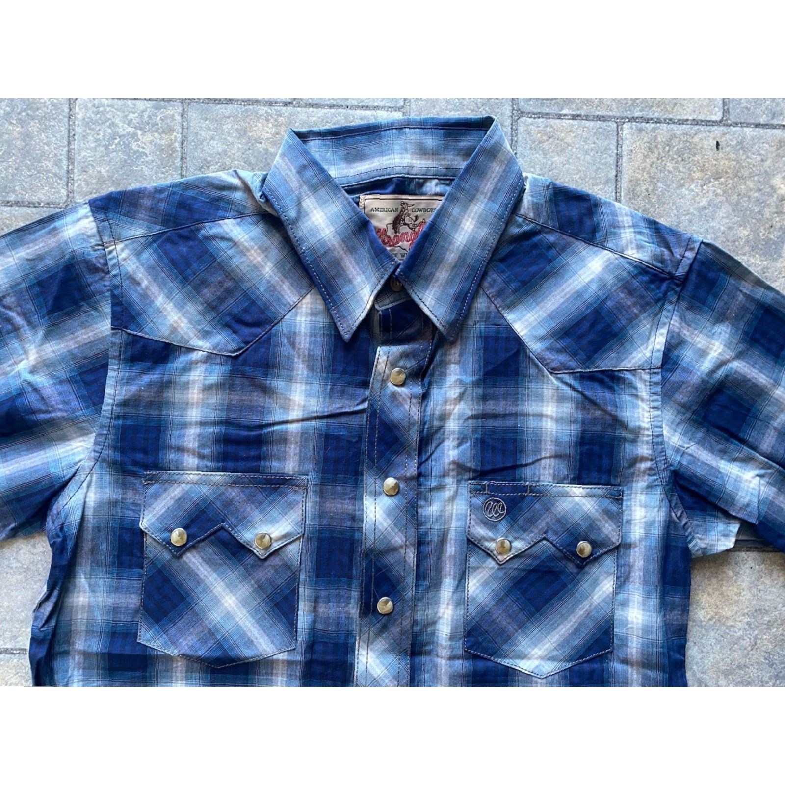 Wrangler Wrangler Shirt Western Plaid Snap Long Sleeve Blue S Men Regular Button-Up Shirt Size US S / EU 44-46 / 1 - 5 Thumbnail