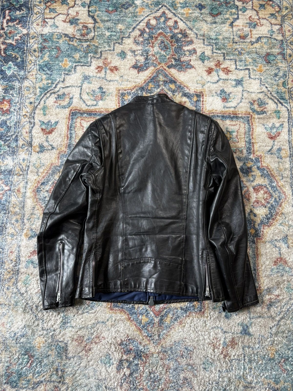 Vintage Vintage 80s Black Zip-up Leather Jacket Medium Size M / US 6-8 / IT 42-44 - 2 Thumbnail