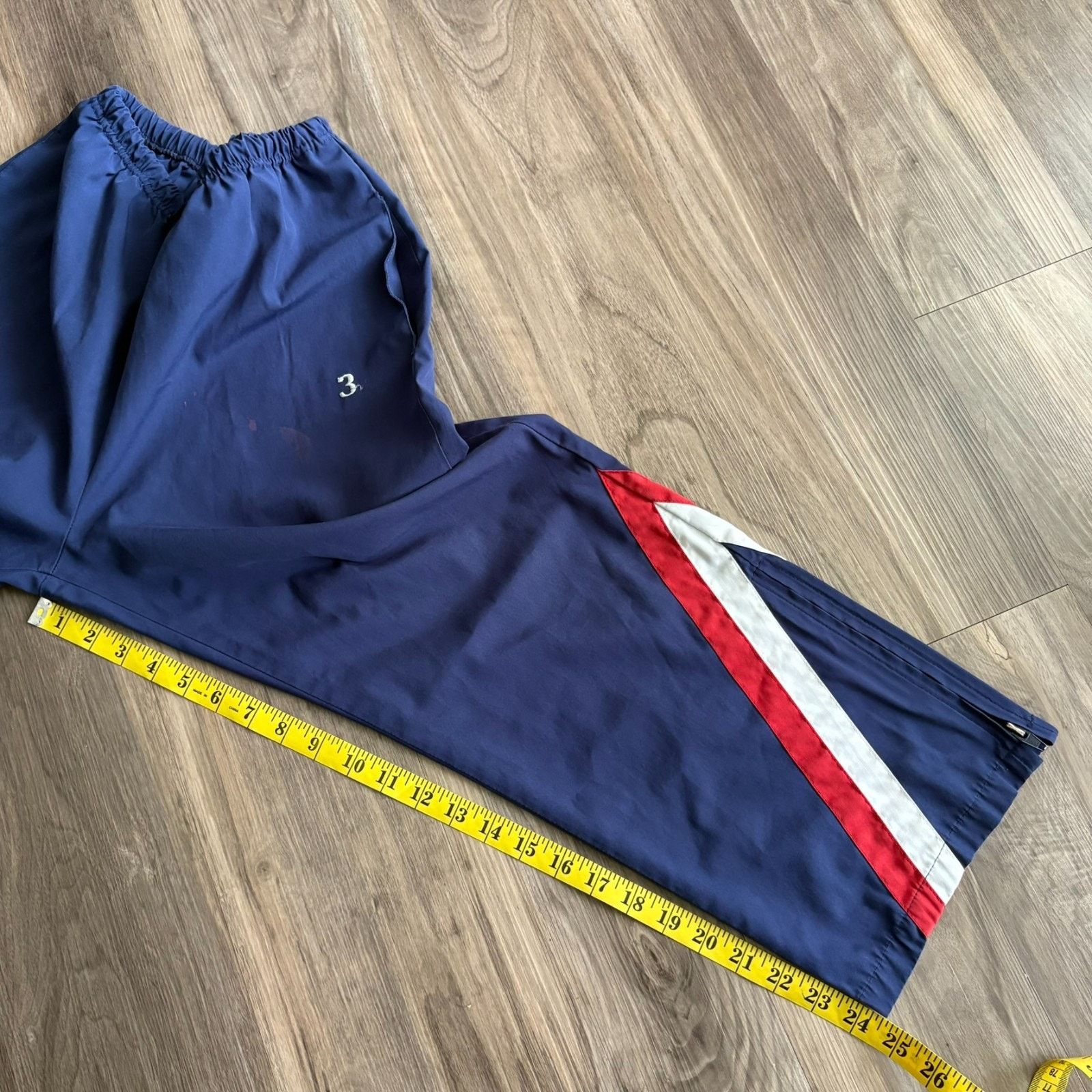 Vintage Vintage 1970s Striped Track Pants Men's Size S Blue Short Size US 32 / EU 48 - 4 Thumbnail