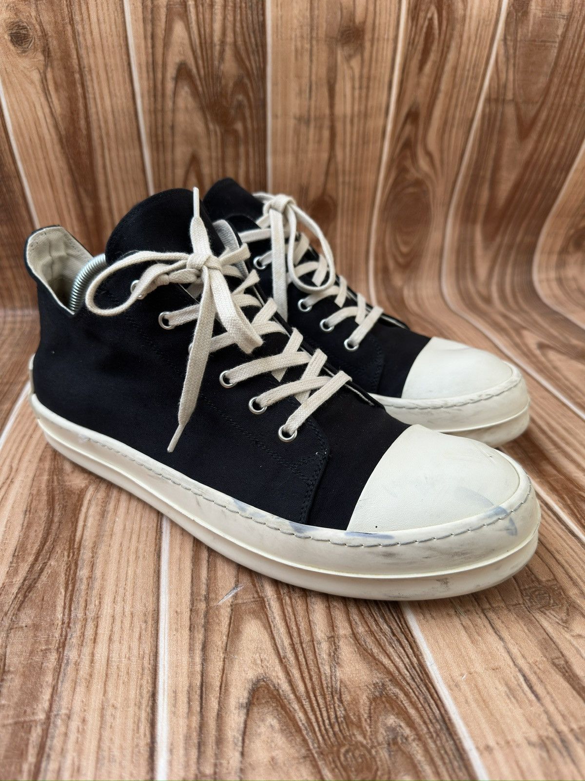 Rick Owens Rick Owens DRKSHDW Ramones (Licence Plate) Lowtops Size US 11 / EU 44 - 4 Thumbnail