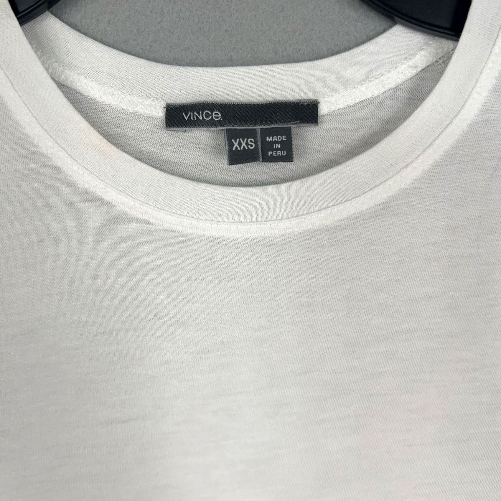 Vince Vince Shirt Womens XXS White Colorblock Crew Neck Basic Knit Lightweight 50% Pima Cotton 50% Modal Womens Size XXS / US 00 / IT 34 - 5 Thumbnail