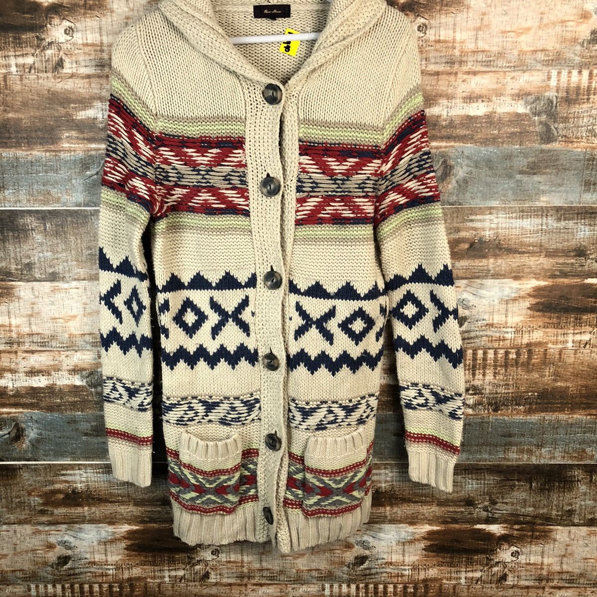 Japanese Brand Basic Home Brown art Cardigan Knitwear #A1490 Size S / US 4 / IT 40 - 3 Thumbnail