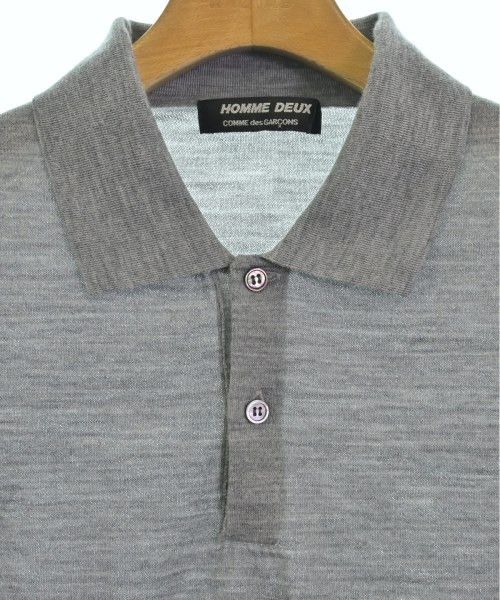 Comme des Garcons Homme Deux Knitwear Short Sleeve Plain Half Button Gray Size US S / EU 44-46 / 1 - 3 Thumbnail
