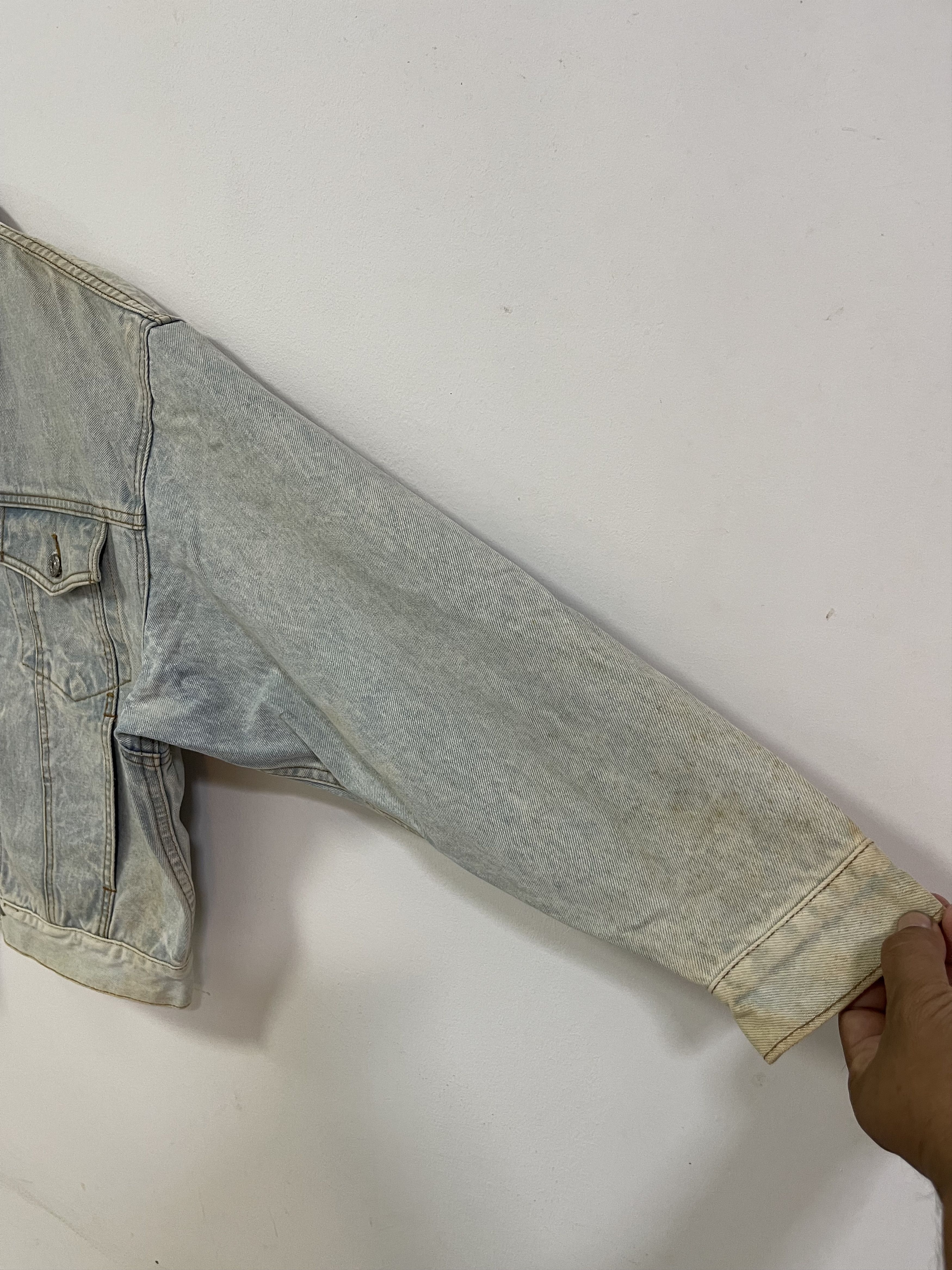 Japanese Brand Distressed Japan Design Super Wash Denim Jacket Size US S / EU 44-46 / 1 - 3 Thumbnail