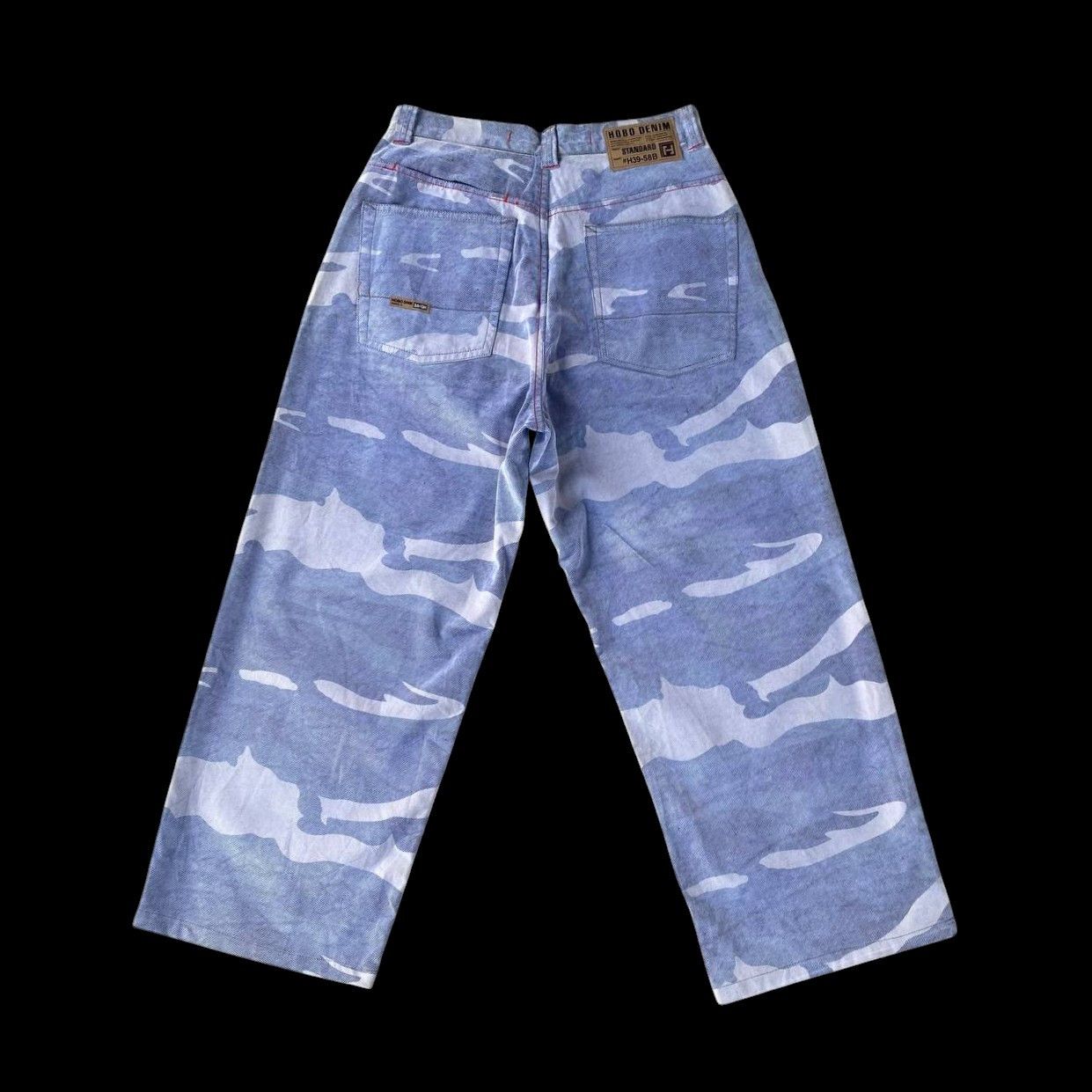 Hobo HOBO DENIM Vintage 90s Wide Leg Blue Camo Skate Pants Baggy Size US 30 / EU 46 - 12 Thumbnail