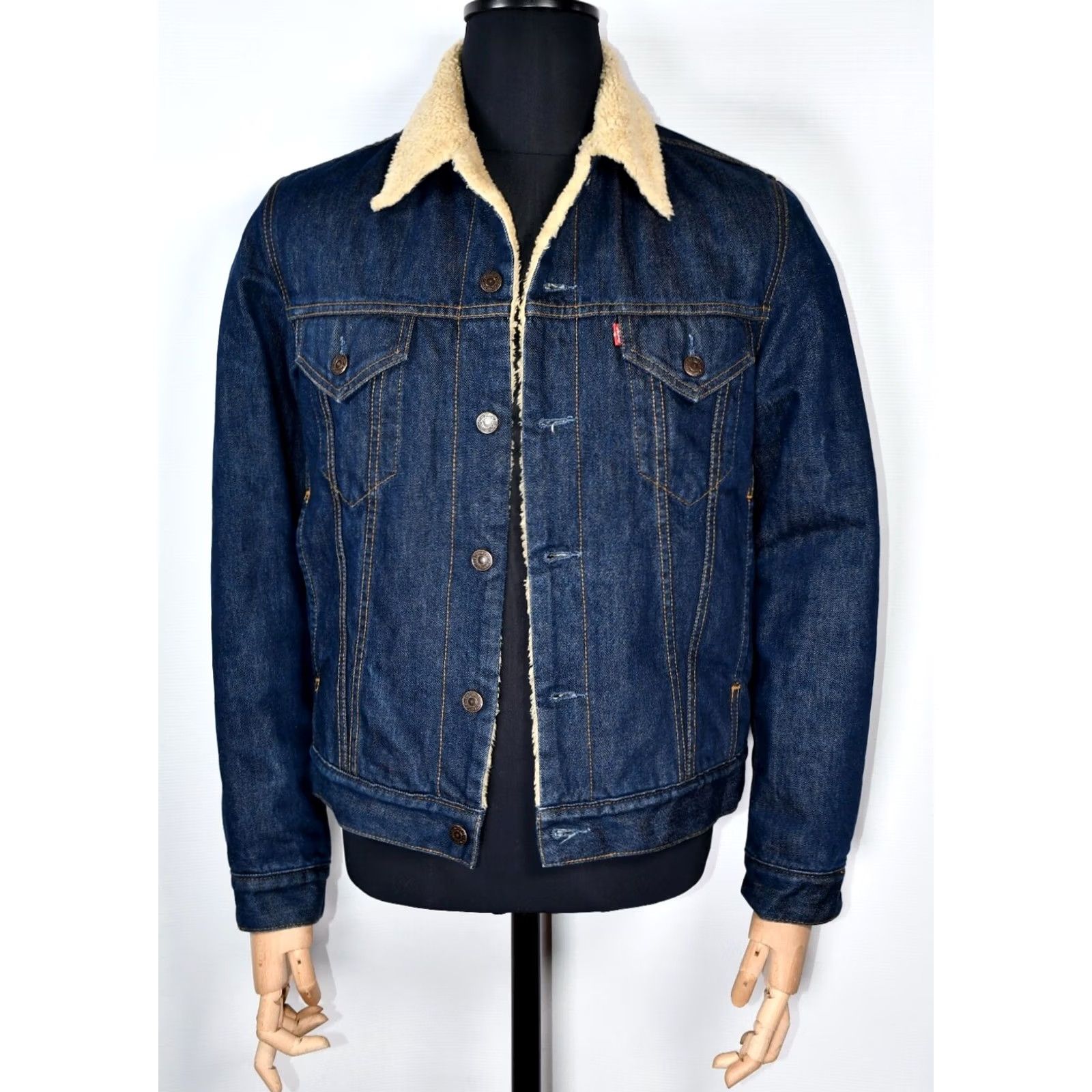 Levi's Levi's Jacket Denim Trucker 71500 M Men Blue Lined Sherpa Size M Denim Jacket Winter Fall Jeans Outer Shell Cotton Solid Button Casual 90s Size US M / EU 48-50 / 2 - 4 Thumbnail