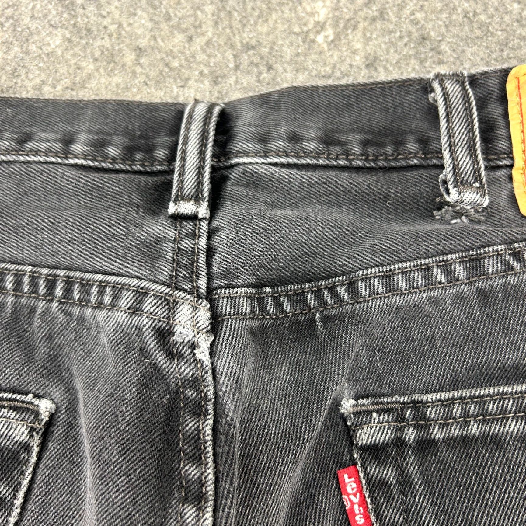 Levi's Levi's 501 Jeans Mens 38x32 Black Regular Straight Distressed 5-Pocket Denim Dark Wash Button Closure Regular Fit Vintage: No Size US 38 / EU 54 - 3 Thumbnail