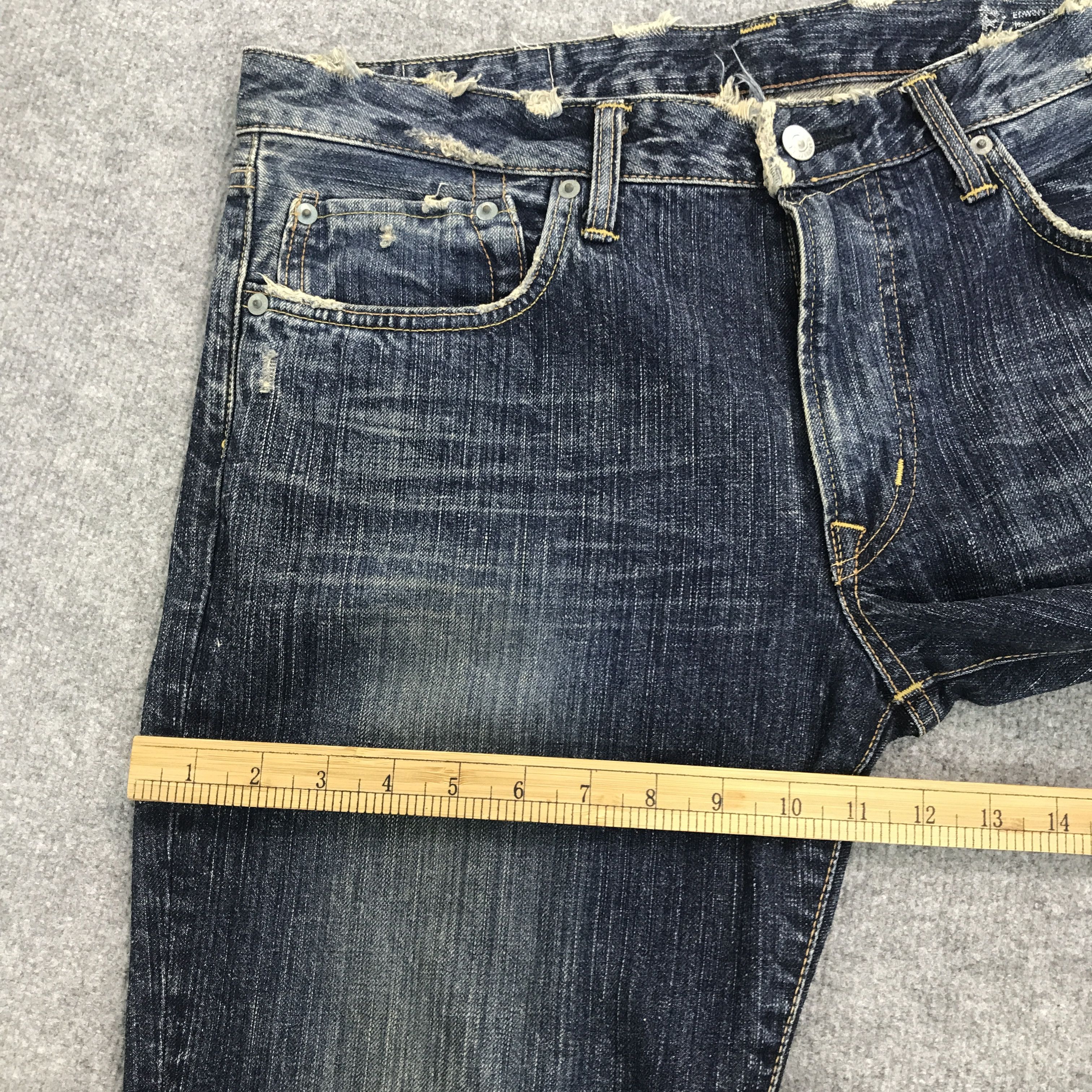 Edwin × Japanese Brand Flared Edwin distressed denim bootcut denim pants Size US 34 / EU 50 - 9 Thumbnail