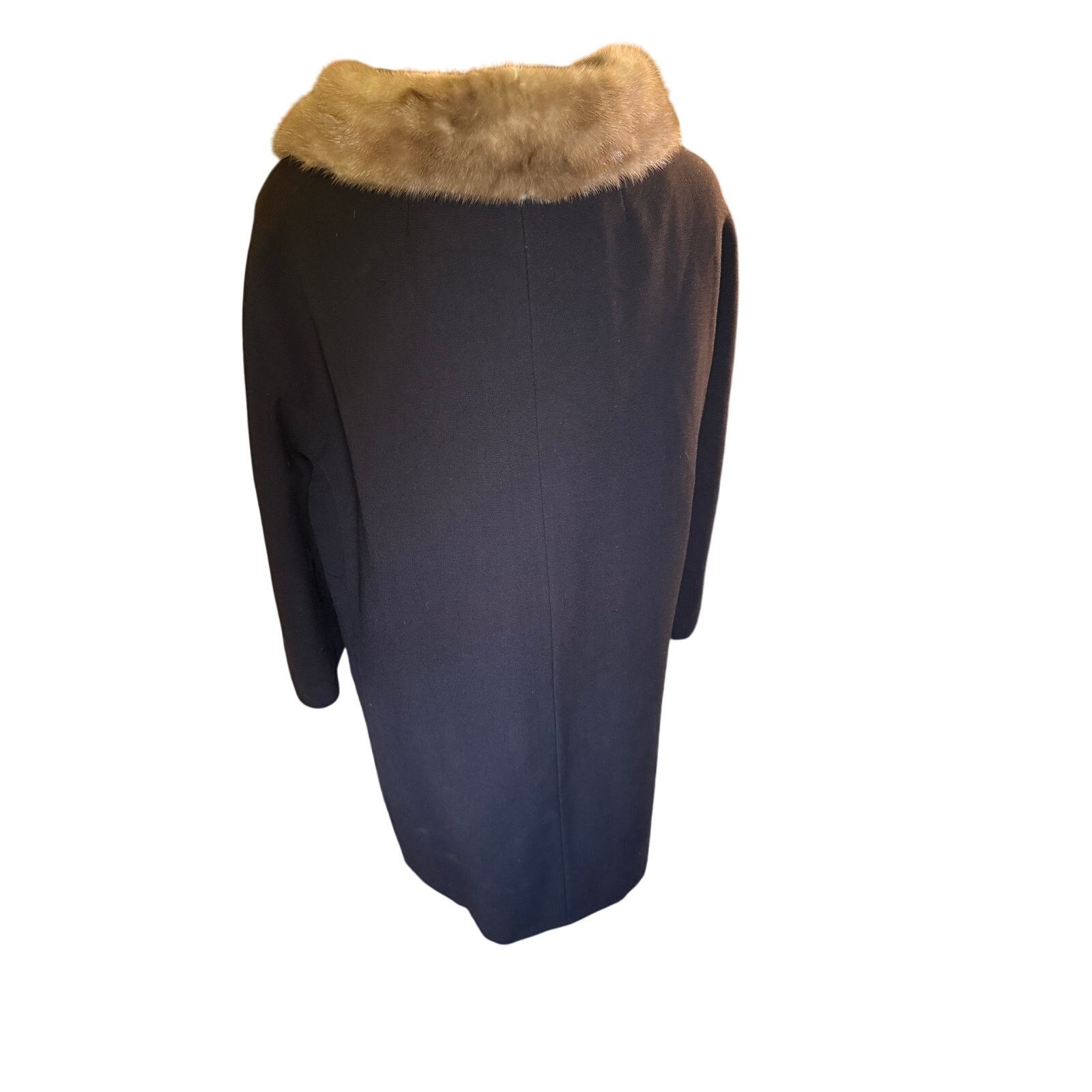 Vintage Vintage 60’s Union Made Black Brown Mink Fur Collar Coat Med Size M / US 6-8 / IT 42-44 - 2 Thumbnail