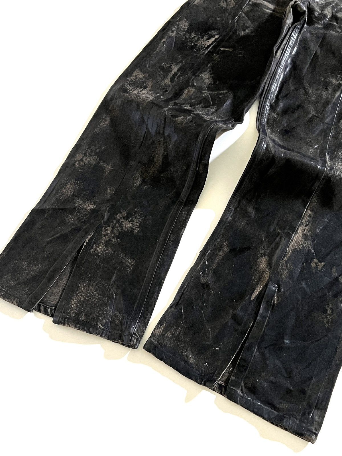 Zara Zara TRF Waxed Wide Leg Jeans with Split Hem y2k Size 28" / US 6 / IT 42 - 4 Thumbnail