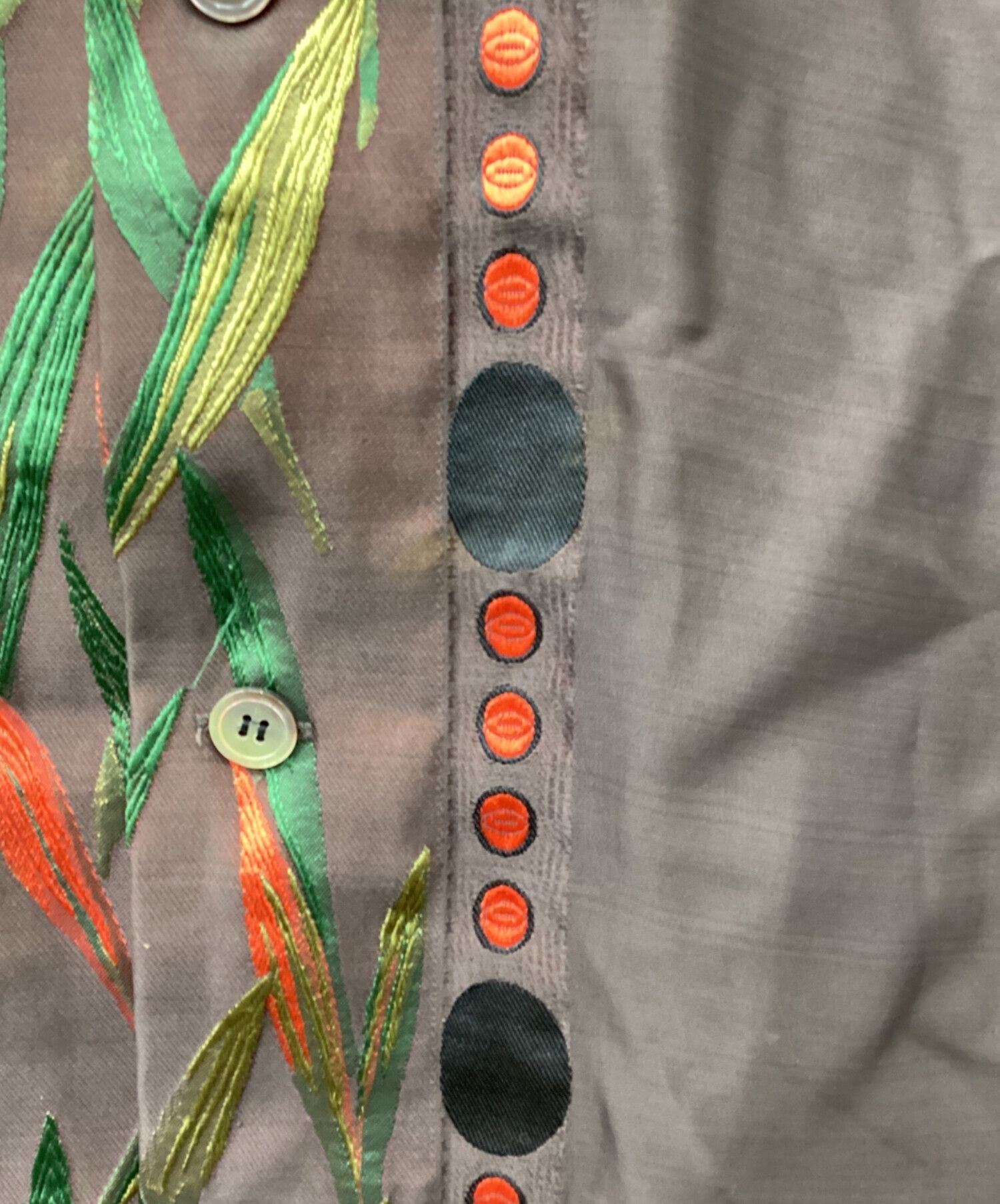 Yohji Yamamoto Yohji Yamamoto 97AW Rayon Grass Embroidered Shirt Size US M / EU 48-50 / 2 - 9 Thumbnail