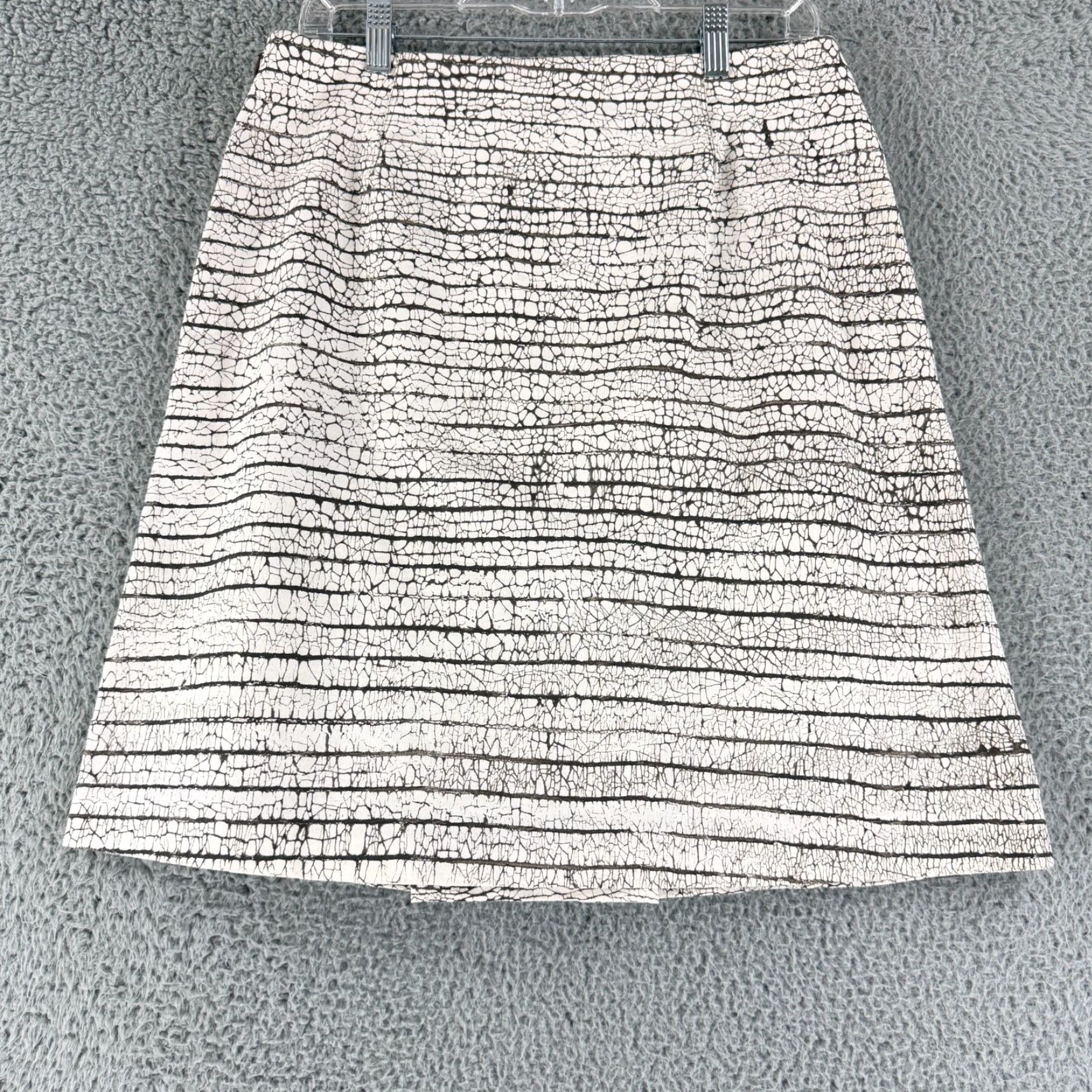 Tory Burch Tory Burch Palma Hand Skirt Womens Size 6 White Black Stripe A-Line Zip Up Size 28" / US 6 / IT 42 - 6 Thumbnail