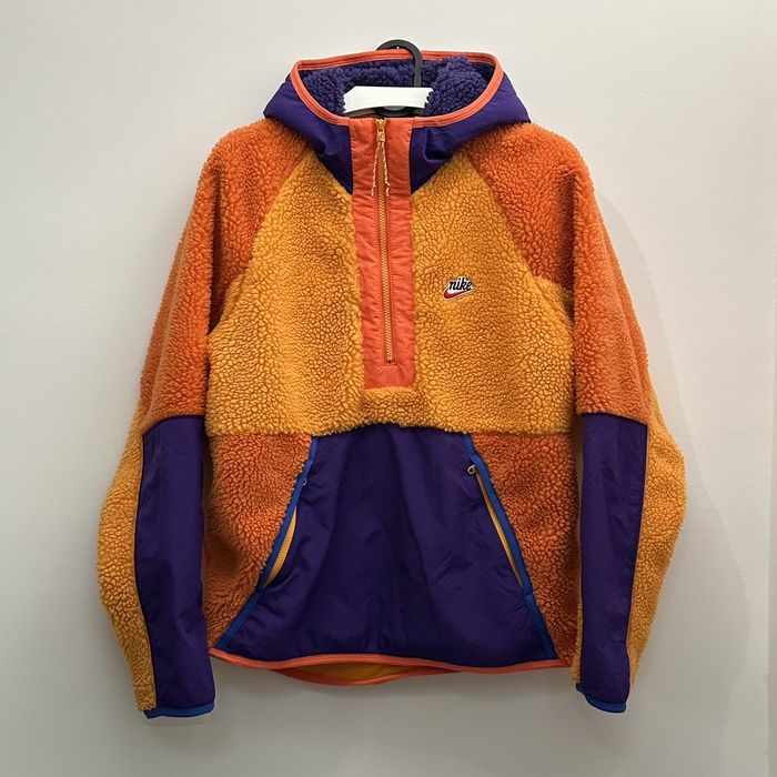 Nike Nike Winter Sherpa Half zip Hoodie in orange purple Grailed