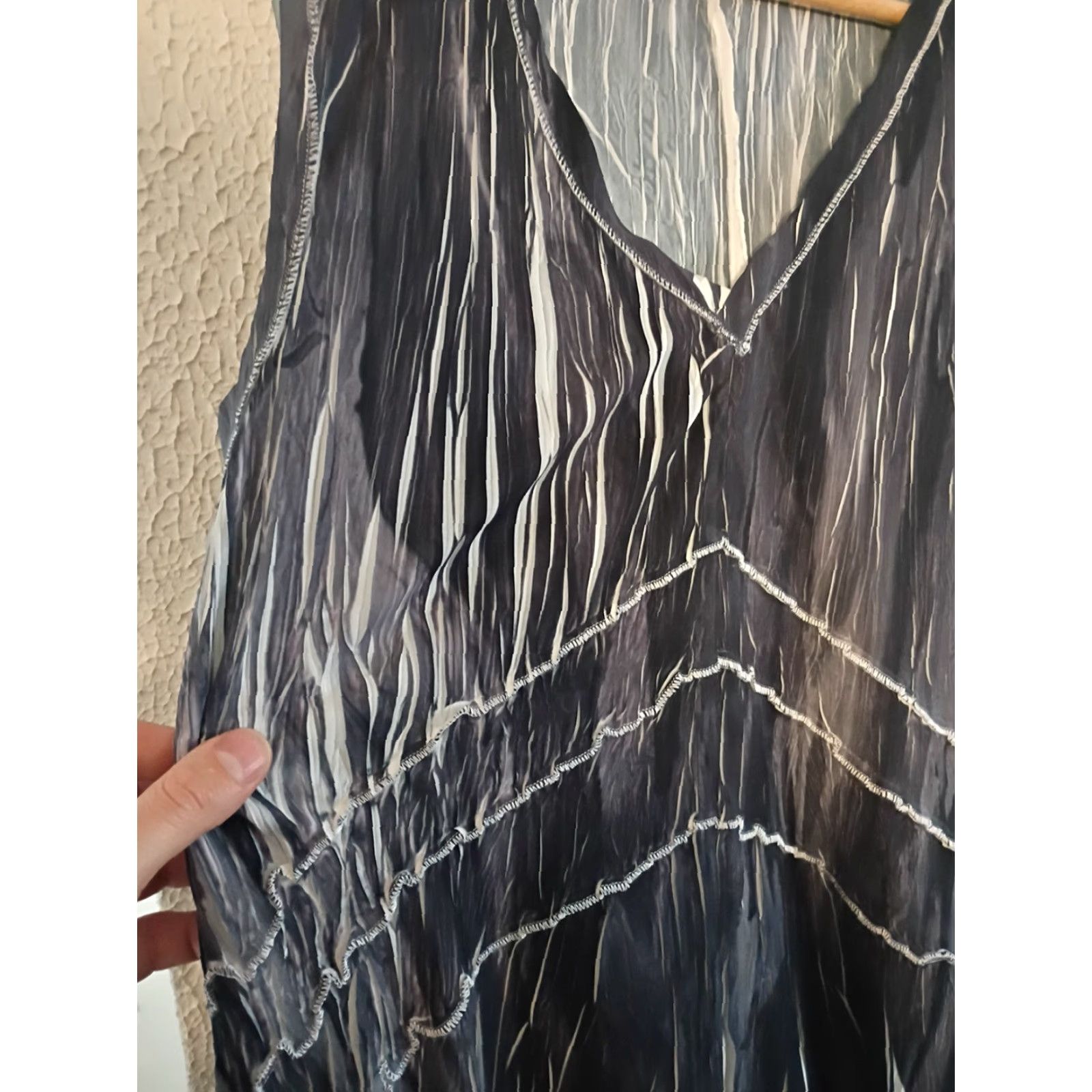 Vintage Komarov Ladies Gray Scale Marble Dress Midi Sleeveless Small Size S / US 4 / IT 40 - 3 Thumbnail