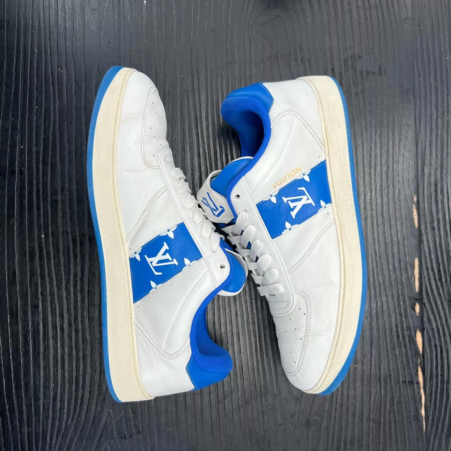 Louis Vuitton LV Rivoli White & Blue Sneaker US 6.5 / EU 40.5 New Size US 7.5 / EU 40-41 - 3 Thumbnail