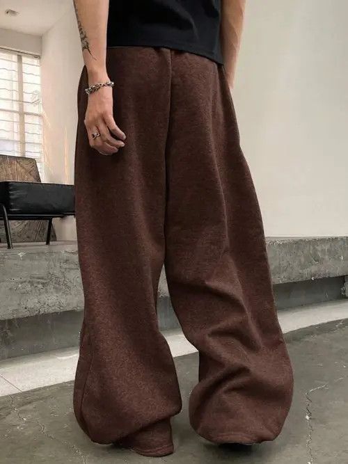 Japanese Brand × Vintage Brown loose fit sweatpants baggy Wide Leg Size US 32 / EU 48 - 4 Thumbnail