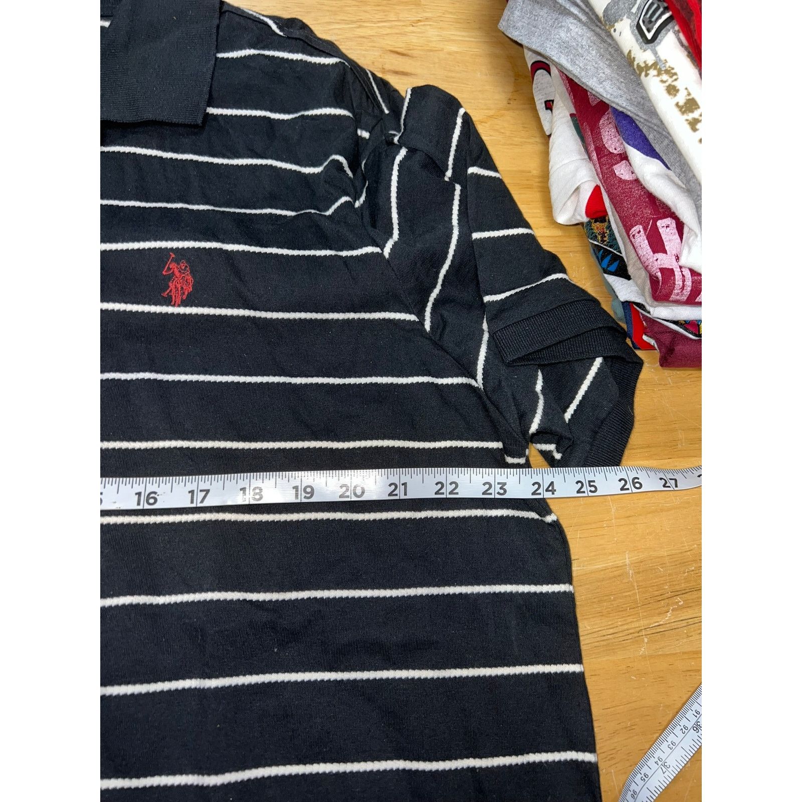 U.S. Polo Assn. US Polo Assn Polo Shirt Black White Striped Mens X-Large Size US XL / EU 56 / 4 - 7 Thumbnail
