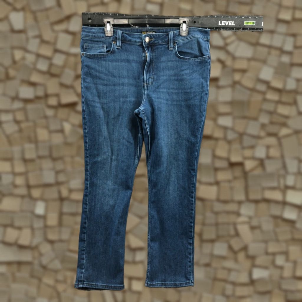 Lee Lee Premium Classic Jeans Womens Short 16 Blue Medium Wash Straight Size 38" / US 16 / IT 52 - 1 Thumbnail