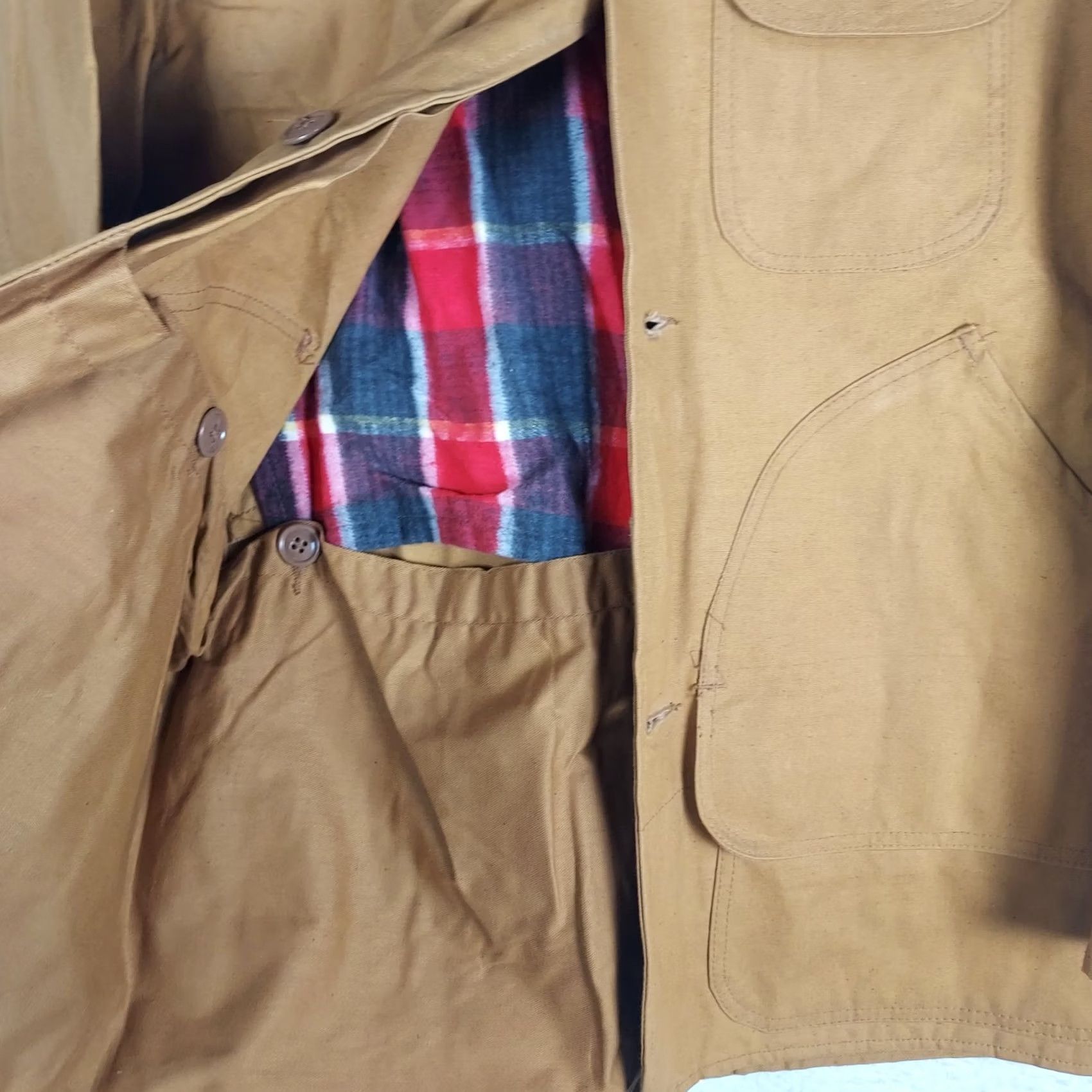 Vintage VINTAGE Canvas Hunting Jacket Mens Large Brown Hooded Lined Field Coat Size US L / EU 52-54 / 3 - 5 Thumbnail