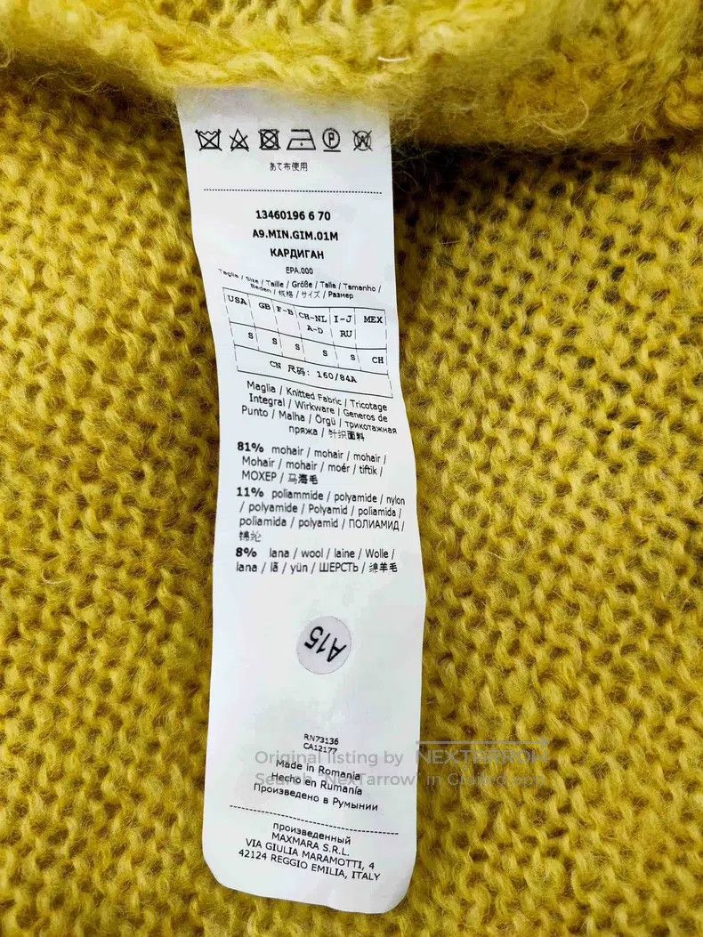 Max Mara Max Mara Light Yellow Knit Cardigan Open-Front Jacket Size S / US 4 / IT 40 - 4 Thumbnail