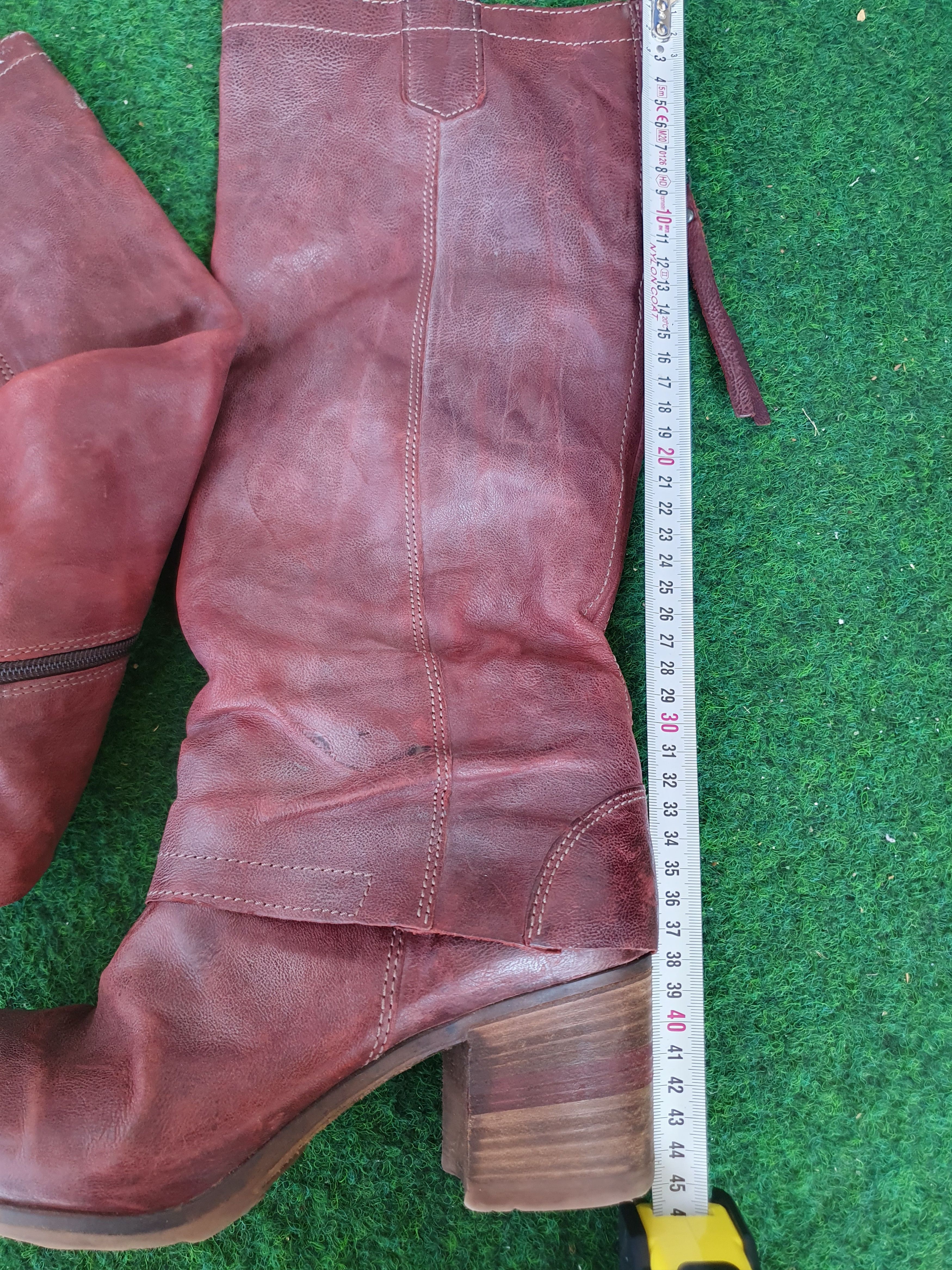 A.S.98 Airstep Long Knee Heels Leather Zipper Biker Boots 38 Size US 8 / IT 38 - 5 Thumbnail