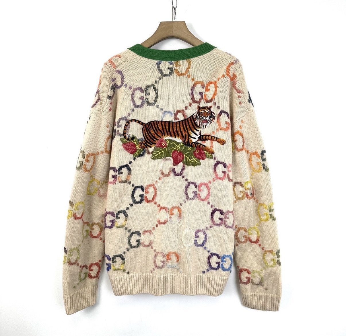 Gucci Gucci Double G Jacquard All-Over Print Knit Cardigan K12 Size XL / US 12-14 / IT 48-50 - 2 Thumbnail