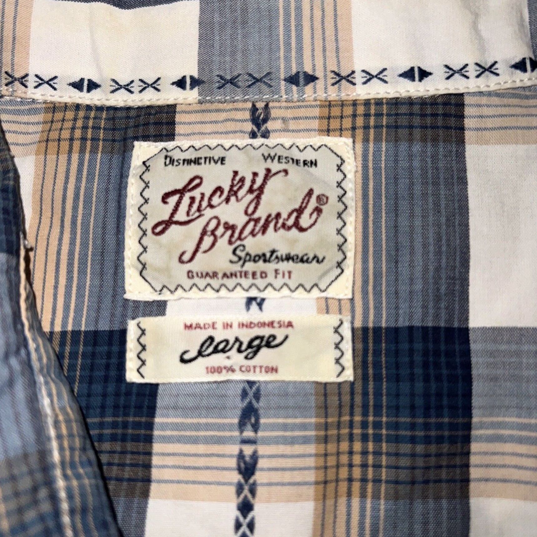 Lucky Brand Lucky Brand Sportswear Plaid Snap Button Shirt Adult Large Multicolor Mens Size US L / EU 52-54 / 3 - 3 Thumbnail
