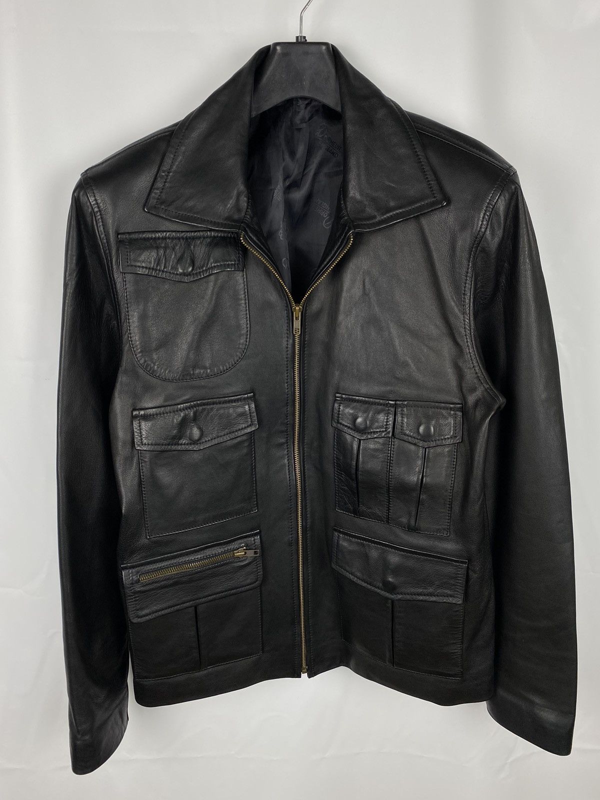 Designer Dormeuil England Soft Genuine Leather Jacket Size US L / EU 52-54 / 3 - 1 Thumbnail