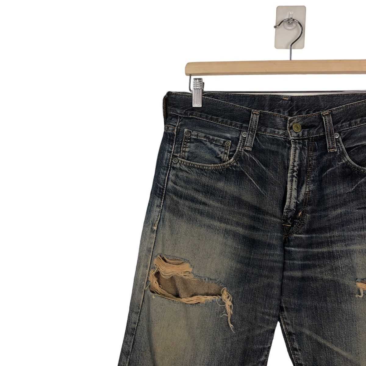 Hysteric Glamour 🔥Crack Evo Distressed Denim Jeans Biker Punk Style Size US 32 / EU 48 - 7 Thumbnail