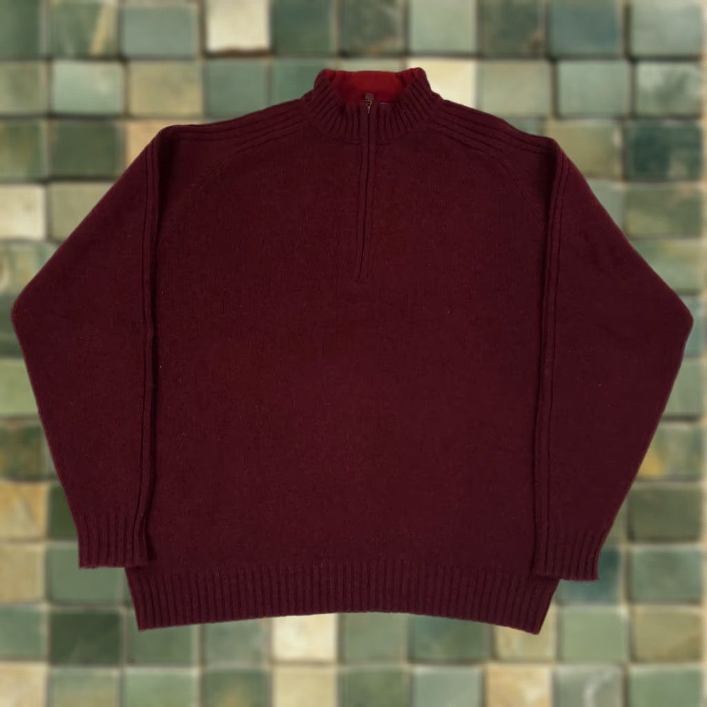 Pendleton VINTAGE Pendleton Sweater 1/4 Zip Wool Red Mens XL Size US XL / EU 56 / 4 - 1 Thumbnail