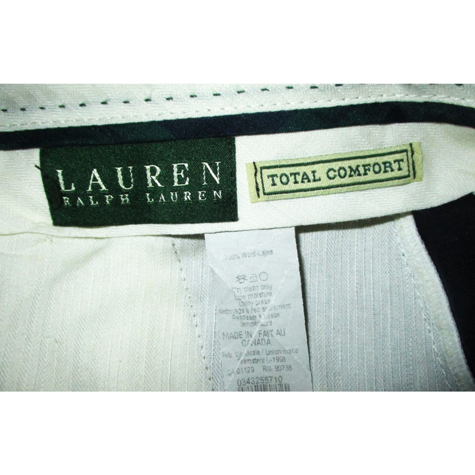 Ralph Lauren LAUREN Ralph Lauren Men Dress Pants Navy Blue Wool 34W 29L Adjustable 5-Pocket Regular Rise Belt Loops Straight Front Pleated Zip Size US 34 / EU 50 - 5 Thumbnail