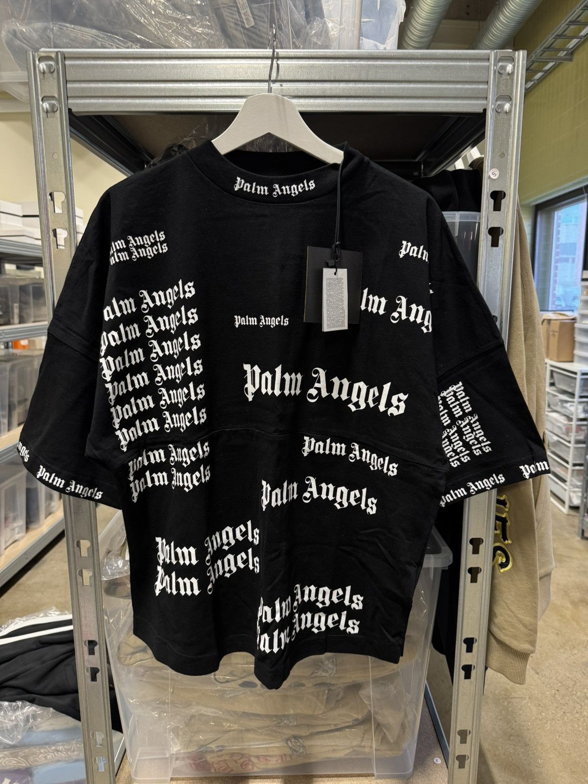 Palm Angels Multi Logo Oversized T-Shirt NEW 450$