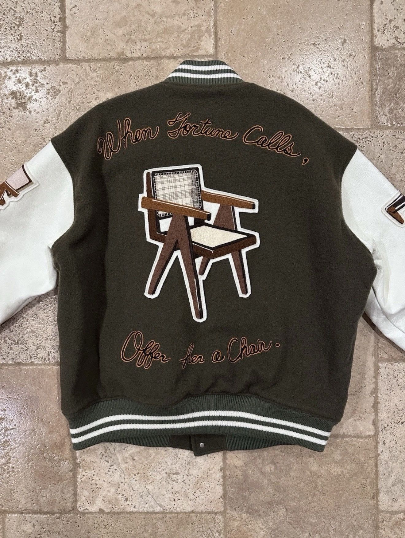 READYMADE Readymade Chair Logos Varsity Lettermen Green Jacket Size US M / EU 48-50 / 2 - 11 Thumbnail