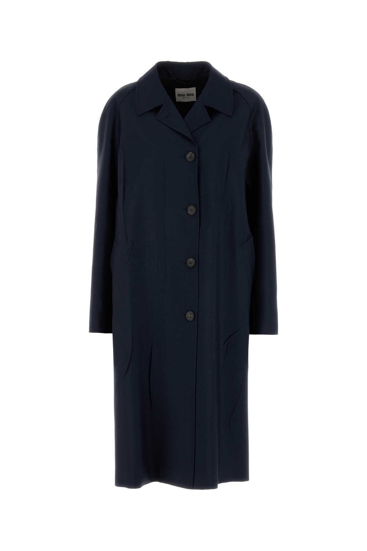 Miu Miu Navy Blue Mohair Blend Oversize Overcoat | Grailed Miu Miu Navy Blue Mohair Blend Oversize Overcoat | Grailed