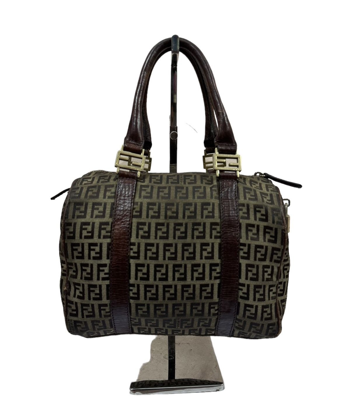 Fendi Authentic🔥Fendi Zucca Zucchino FF Logo Boston Tote Bag Size ONE SIZE - 2 Thumbnail