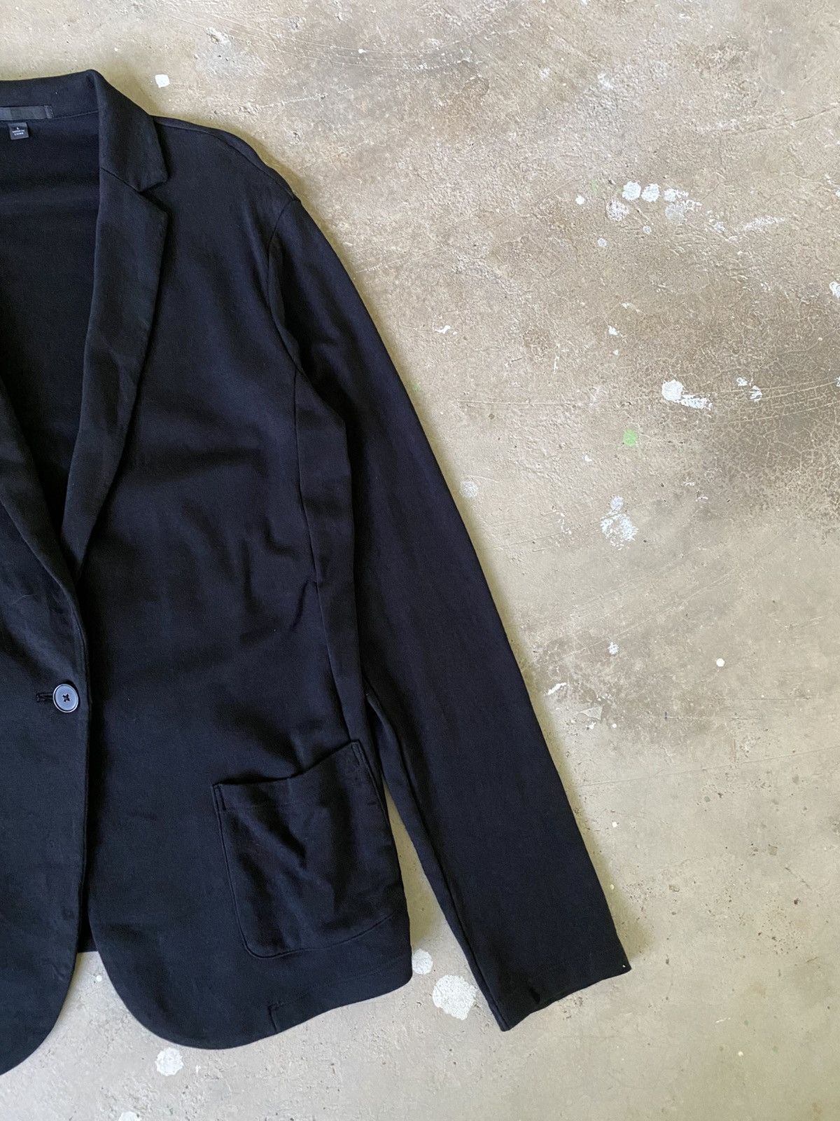 Uniqlo UNIQLO Minimal Knit Blazer Soft Tailored Black Jacket Size S / US 4 / IT 40 - 2 Thumbnail