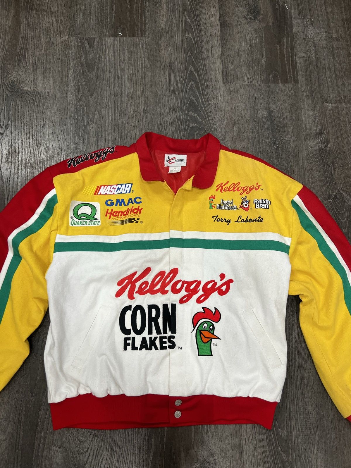 Chase Authentics Vntg Terry Labonte Kelloggs CA Nascar Zipup Racing Jacket XL Size US XL / EU 56 / 4 - 1 Thumbnail