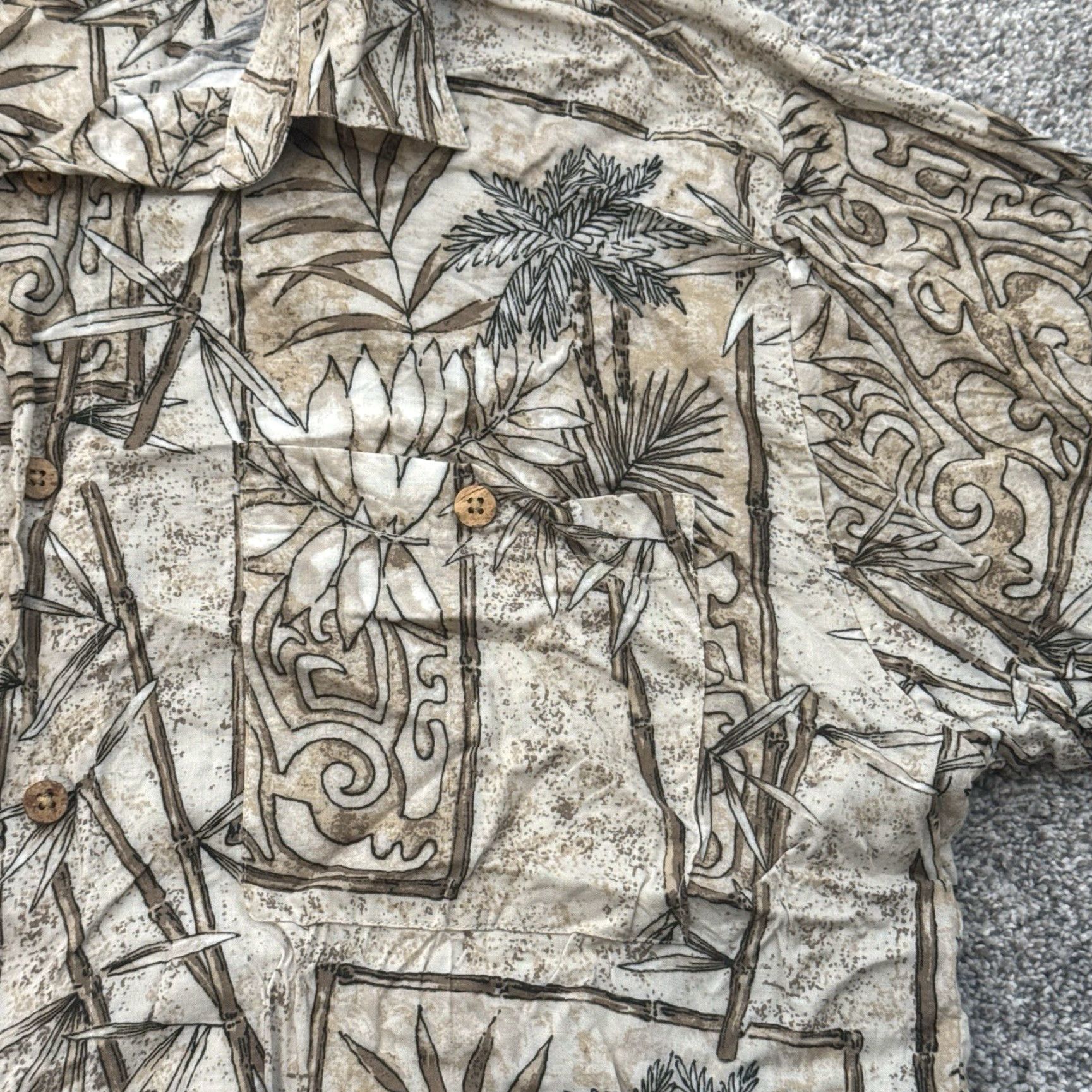 Vintage VINTAGE Puritan Camp Shirt Medium M Button-Up Short Sleeve Rayon Hawaii Palm Leaf Luau Beach Hawaiian Casual 90s (Y2K) Men's Size US M / EU 48-50 / 2 - 4 Thumbnail