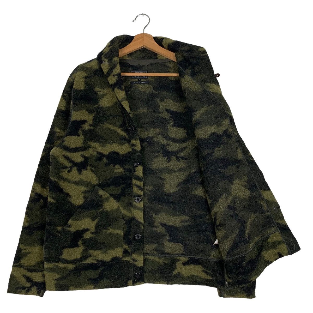 Beams Plus BEAMS Green Camo Fleece Cardigan Jacket #0039-C3 Size US L / EU 52-54 / 3 - 10 Thumbnail
