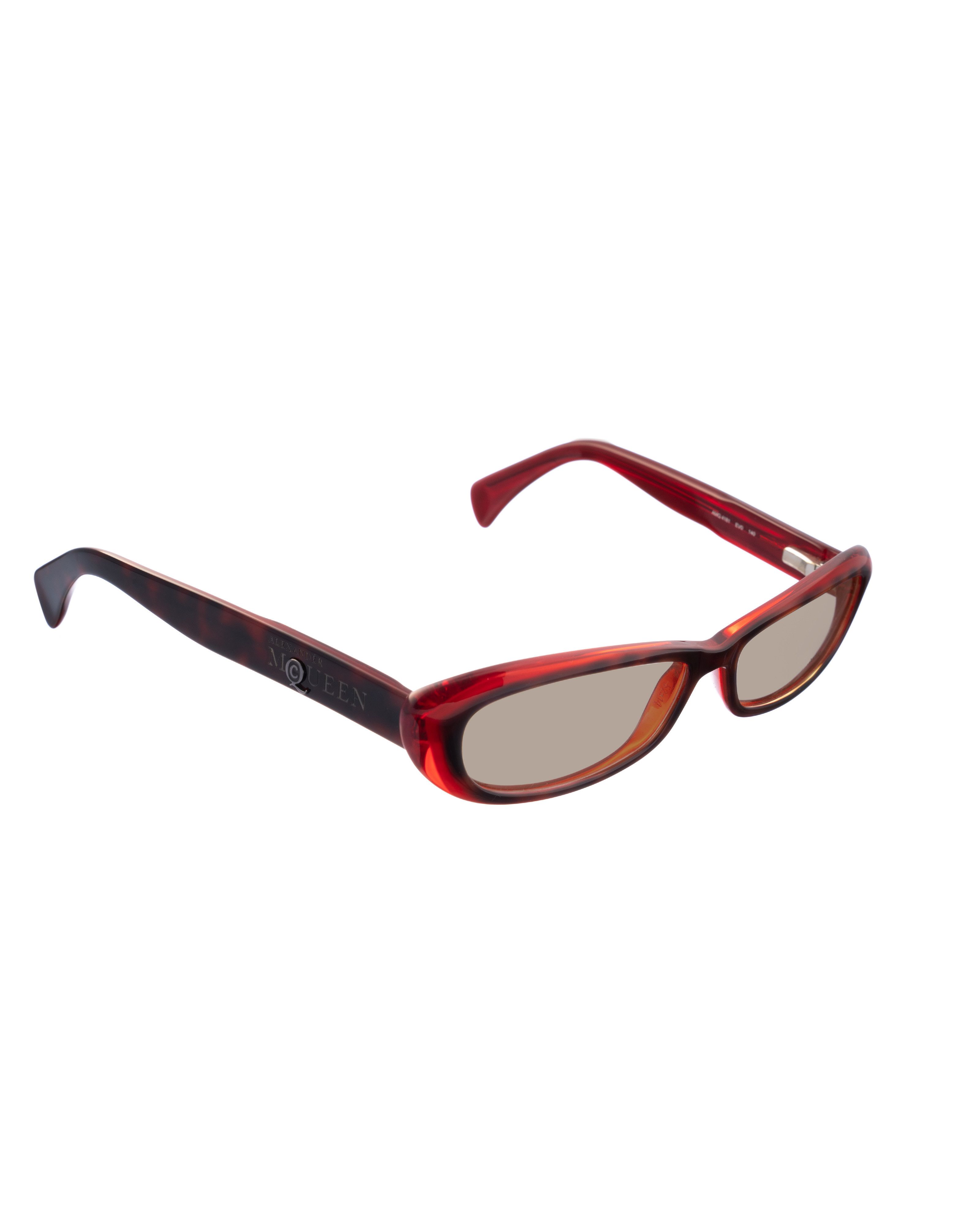 Alexander McQueen Alexander McQueen 90s Dark Red CatEye Transparent Sunglasses Size ONE SIZE - 1 Thumbnail