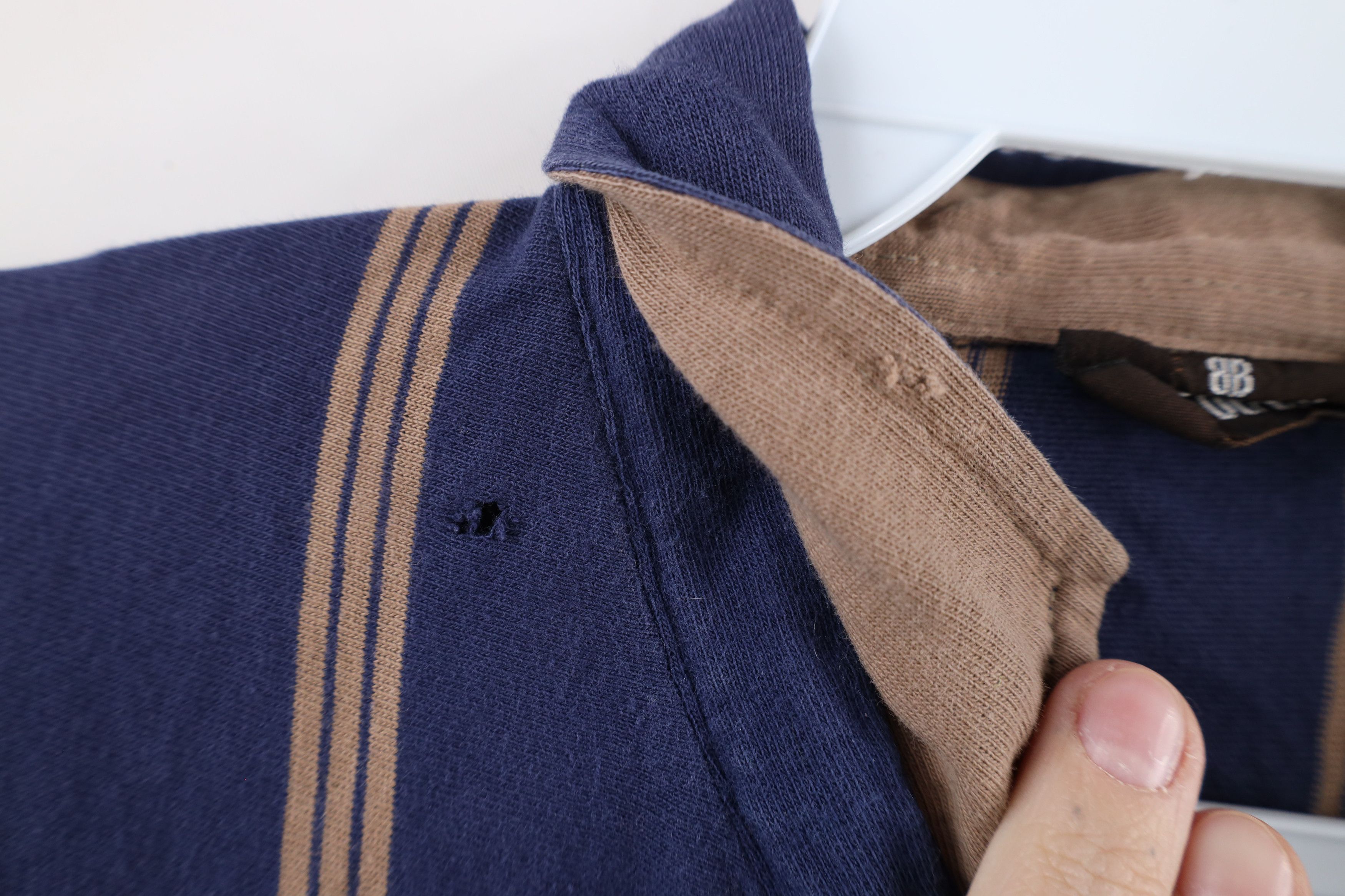 Vintage Vintage 90s Streetwear Striped Knit Collared Polo Japan Size US L / EU 52-54 / 3 - 5 Thumbnail