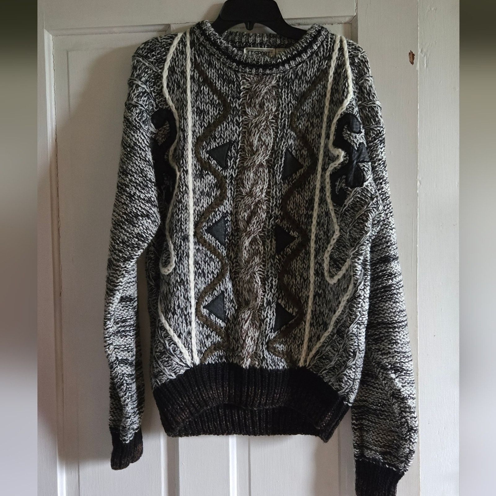 Other Vintage CC Sport acrylic and leather trim sweater, size L Size US L / EU 52-54 / 3 - 1 Thumbnail