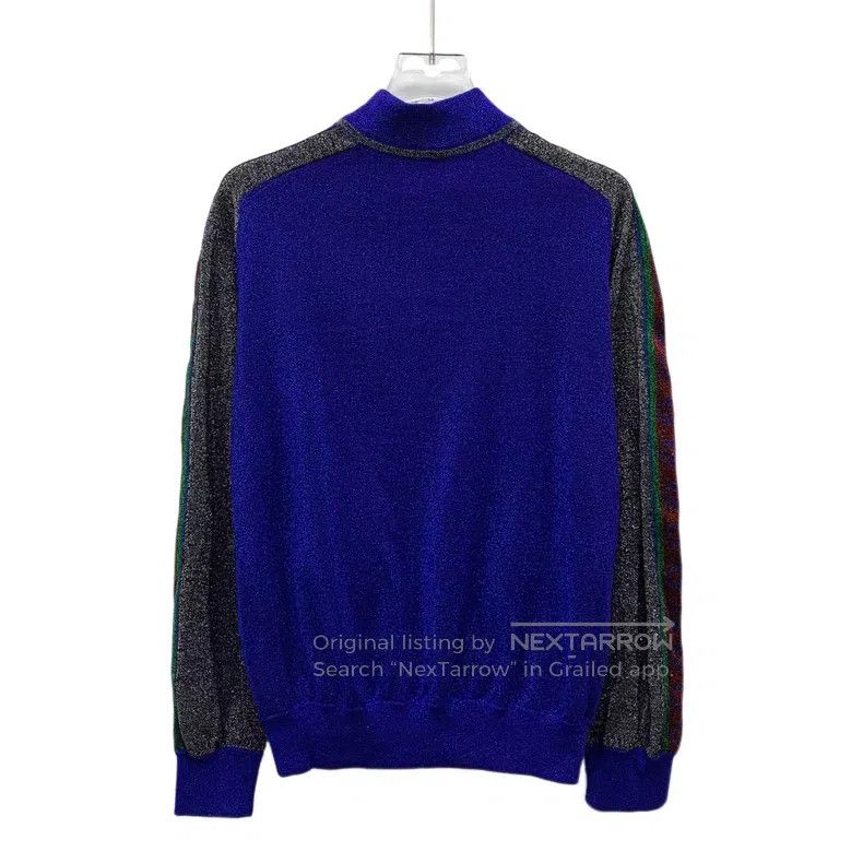 Gucci Gucci Dark blue glitter wool stand-up collar zipper long-s Size US XS / EU 42 / 0 - 2 Thumbnail