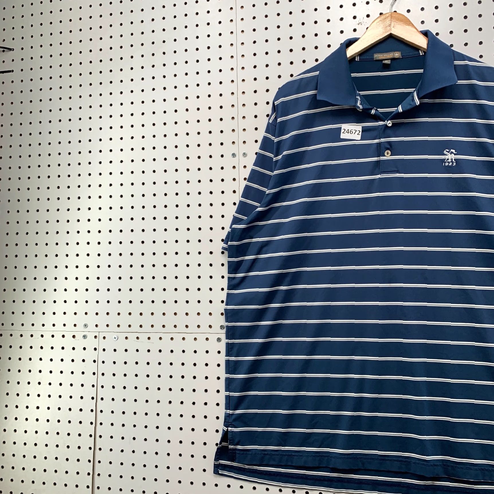 Peter Millar VINTAGE Peter Millar Summer Comfort Polo Shirt Blue White Striped Men XL 25x33.5 Size US XL / EU 56 / 4 - 3 Thumbnail