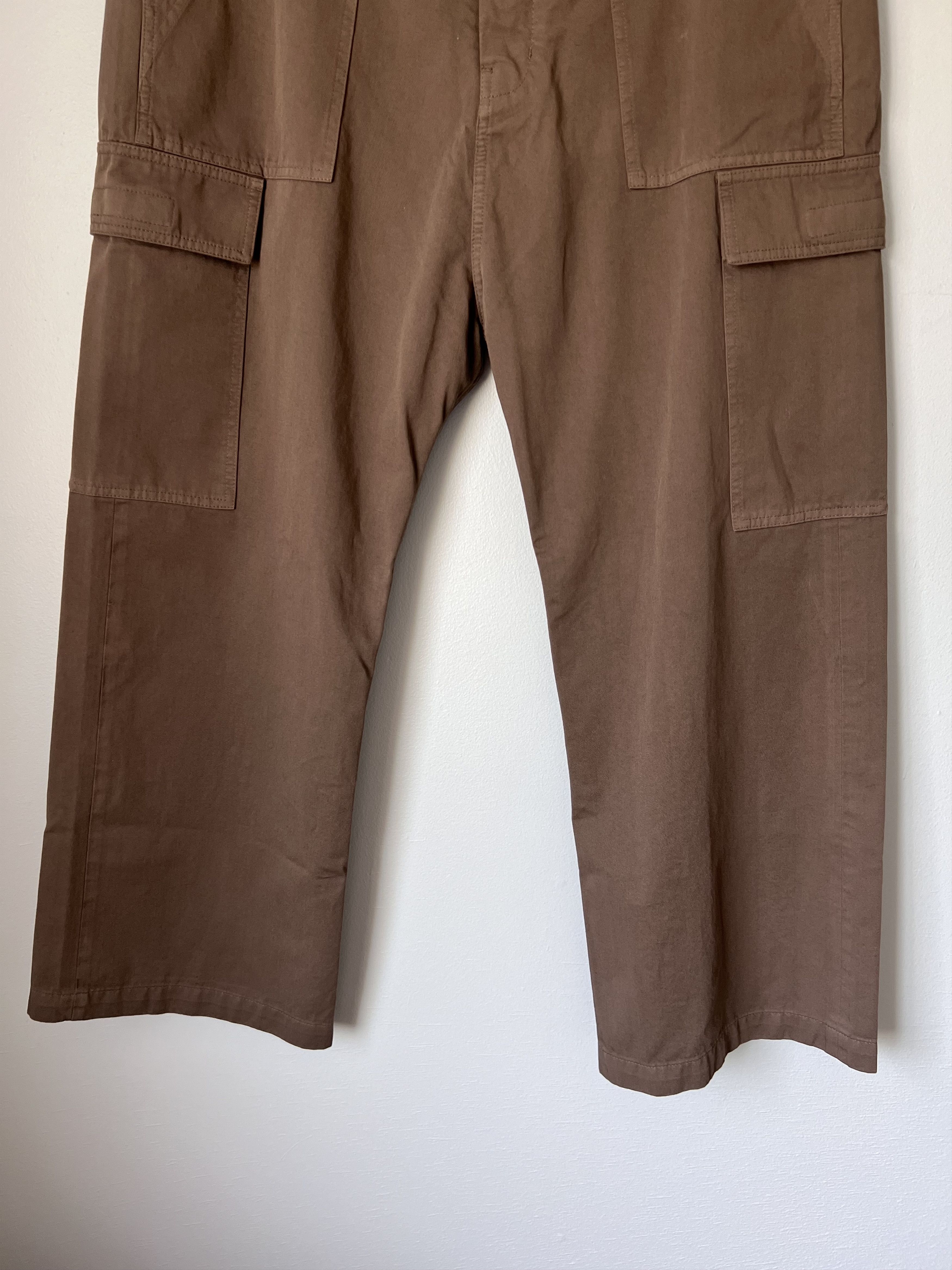 Rick Owens Drkshdw Rick Owens DRKSHDW Cargo Trousers in Dust Brown Size US 35 - 3 Thumbnail