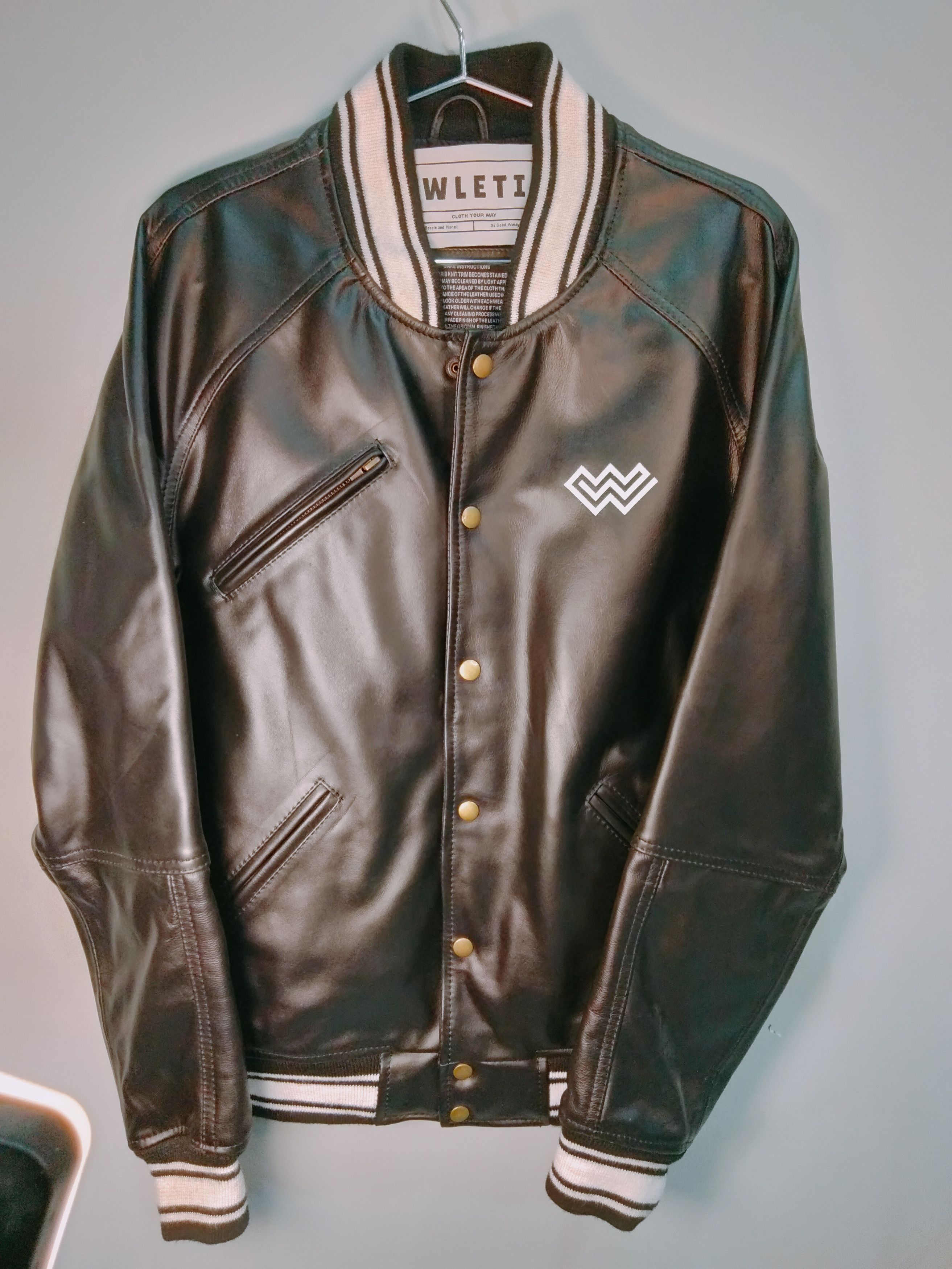 Vintage WLETI Black Sheep Leather Varsity Jacket - Premium Quality Size US M / EU 48-50 / 2 - 1 Thumbnail