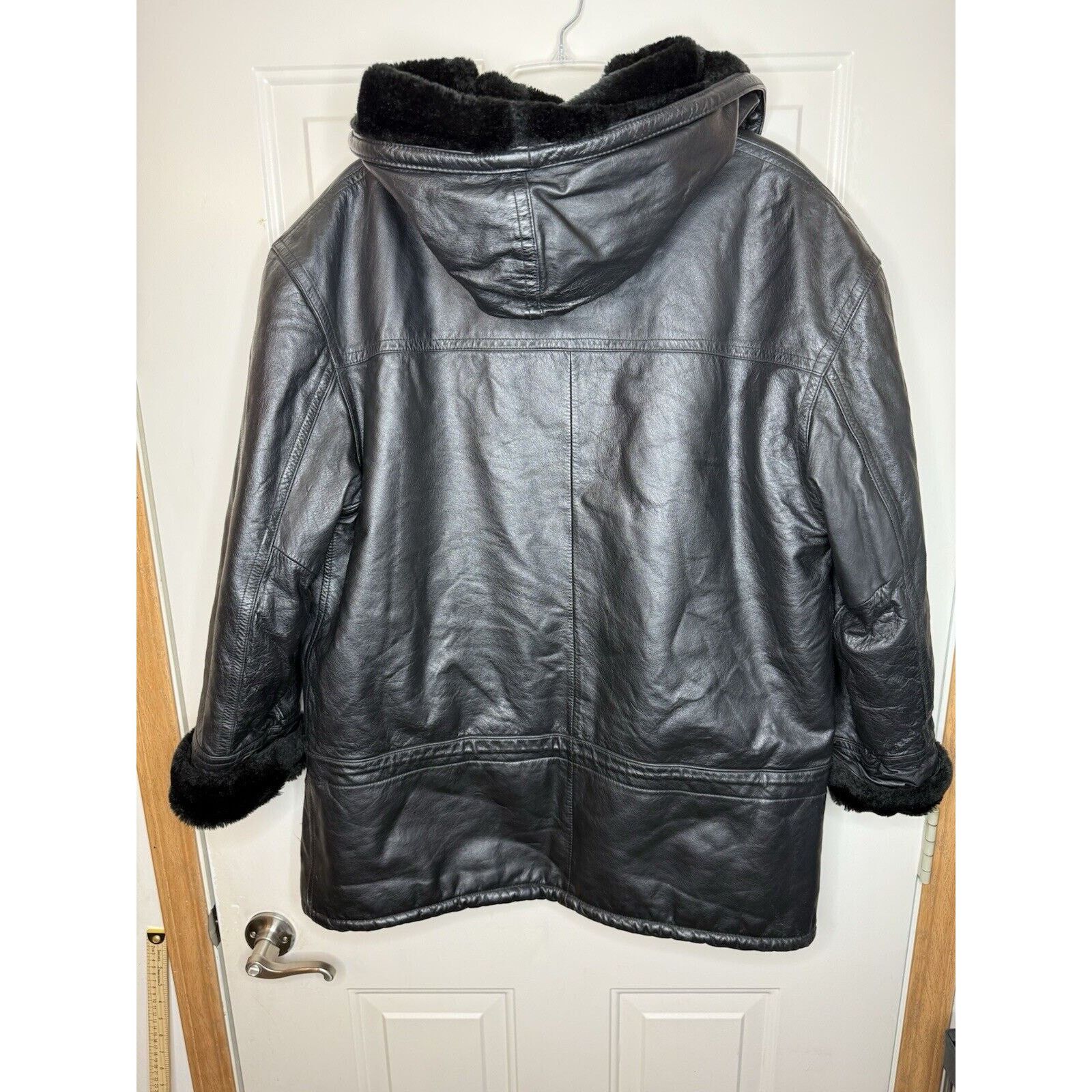 & Other Stories Charles Klein Leather Jacket Mens Large Black Faux Fur Lined Size US L / EU 52-54 / 3 - 11 Thumbnail