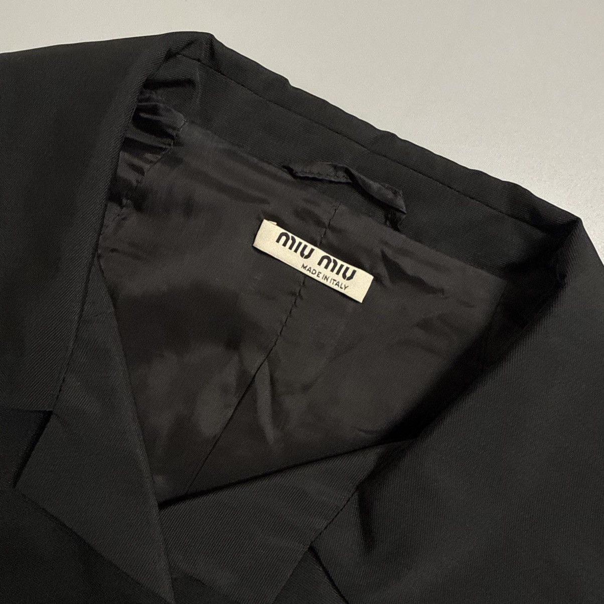 Miu Miu Archive Miu Miu cropped swing jacket in classic black Size S / US 4 / IT 40 - 3 Thumbnail
