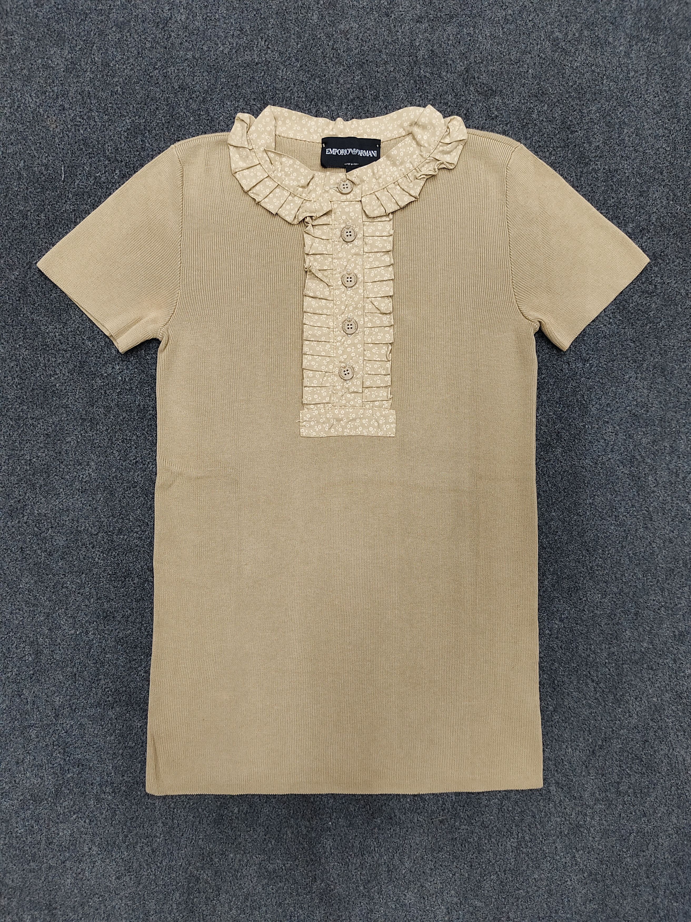 Emporio Armani 00s Emporio Armani-Victorian Inspired Ribbed Knit Ruffle Top Size S / US 4 / IT 40 - 5 Thumbnail